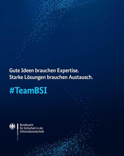 Gute Ideen brauchen Expertise. Starke Lösungen brauchen Austausch. #TeamBSI