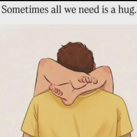 Sometimes all we need is a hub

comic guy from behind with a pair of feet around his neck